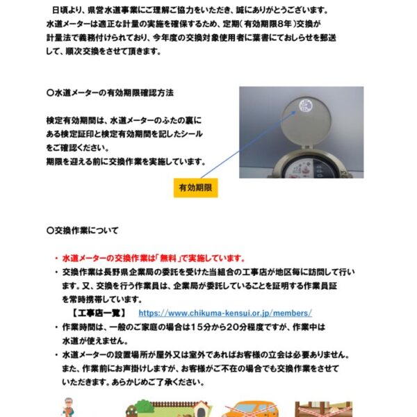 検満水道メーターの交換について